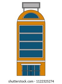 building hotel isolated icon