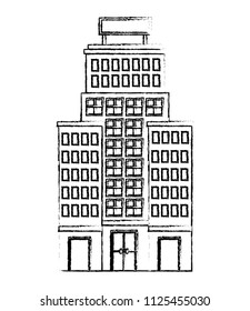 building hotel isolated icon