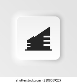Bauen Hotel pneumorphic Stil Symbol Vektorgrafik Download Vorlage Modern. Gebäudehotel