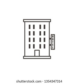 Building, hotel, outline, icon - Building vector icon