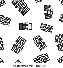 Building hotel seamless pattern background. Business flat vector illustration. Building sign symbol pattern.