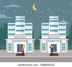 building hotel vector illustration design