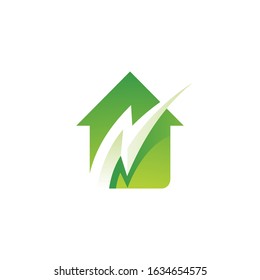 Building House and Bolt Lightning Thunder Energy Logo Icon