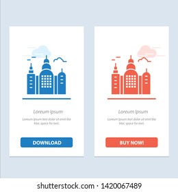 Building, House, Canada  Blue and Red Download and Buy Now web Widget Card Template
