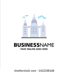 Building, House, Canada Business Logo Template. Flat Color