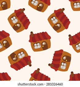 Building house,, cartoon seamless pattern background