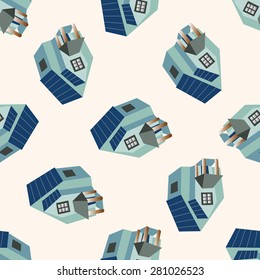 Building house,, cartoon seamless pattern background