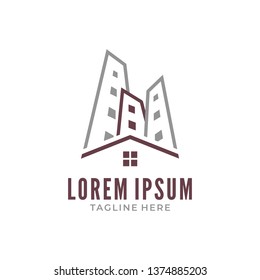Building house color logo vector