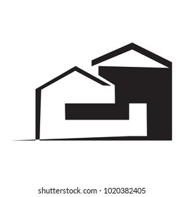 Building house concept logo construction symbol vector illustration