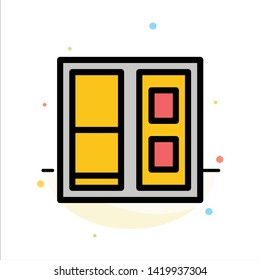 Building, House, Door Abstract Flat Color Icon Template
