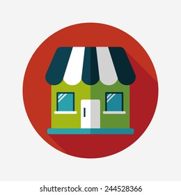 Building house flat icon with long shadow,eps10