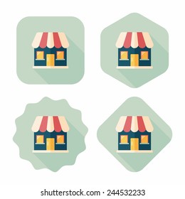 Building house flat icon with long shadow,eps10
