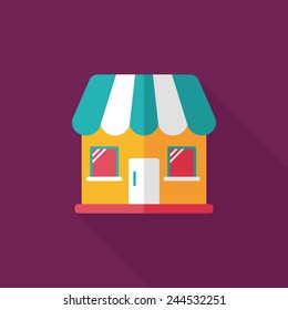 Building house flat icon with long shadow,eps10