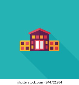 Building house flat icon with long shadow,eps10