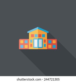 Building house flat icon with long shadow,eps10