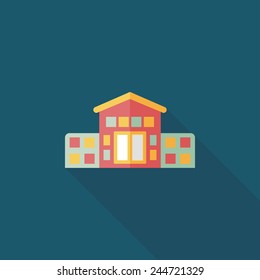 Building house flat icon with long shadow,eps10