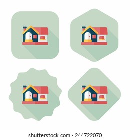 Building house flat icon with long shadow,eps10
