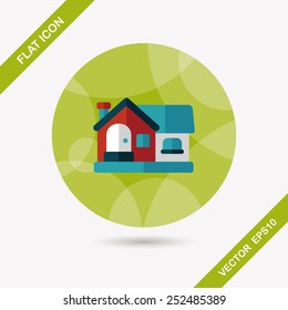 Building house flat icon with long shadow,eps10