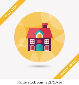 Building house flat icon with long shadow,eps10