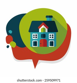 Building house flat icon with long shadow,eps10