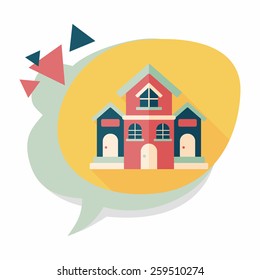 Building house flat icon with long shadow,eps10