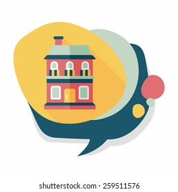 Building house flat icon with long shadow,eps10