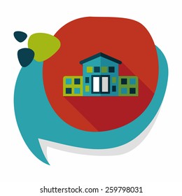 Building house flat icon with long shadow,eps10