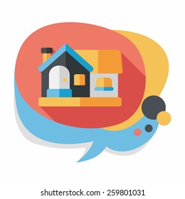 Building house flat icon with long shadow,eps10