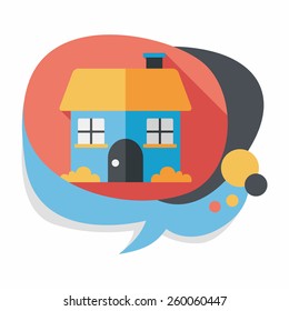 Building house flat icon with long shadow,eps10