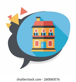Building house flat icon with long shadow,eps10