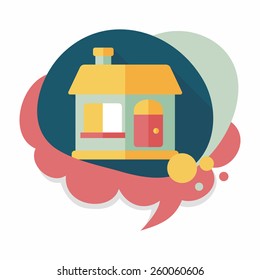 Building house flat icon with long shadow,eps10