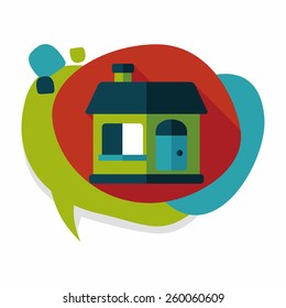 Building house flat icon with long shadow,eps10