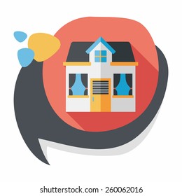 Building house flat icon with long shadow,eps10