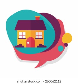 Building house flat icon with long shadow,eps10
