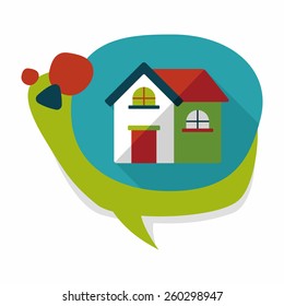 Building house flat icon with long shadow,eps10