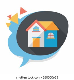 Building house flat icon with long shadow,eps10