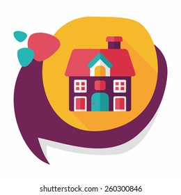 Building house flat icon with long shadow,eps10