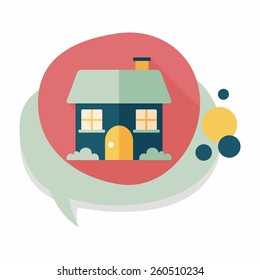 Building house flat icon with long shadow,eps10
