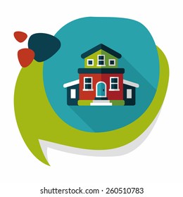 Building house flat icon with long shadow,eps10