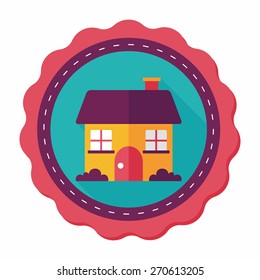 Building house flat icon with long shadow,eps10