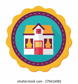 Building house flat icon with long shadow,eps10
