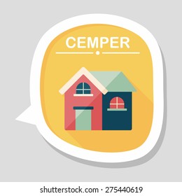 Building house flat icon with long shadow,eps10