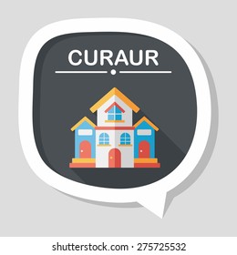 Building house flat icon with long shadow,eps10