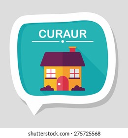 Building house flat icon with long shadow,eps10