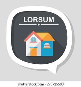 Building house flat icon with long shadow,eps10