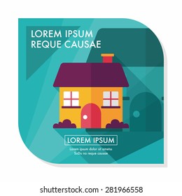 Building house flat icon with long shadow,eps10