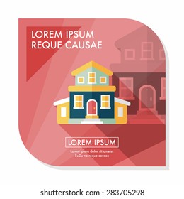 Building house flat icon with long shadow,eps10