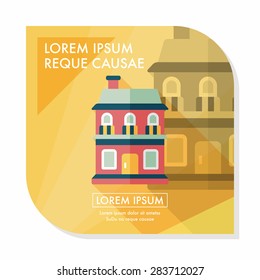Building house flat icon with long shadow,eps10