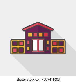 Building house flat icon with long shadow,eps10