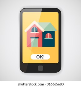 Building house flat icon with long shadow,eps10